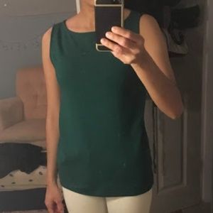 ANN TAYLOR Dark Green Knit Shell